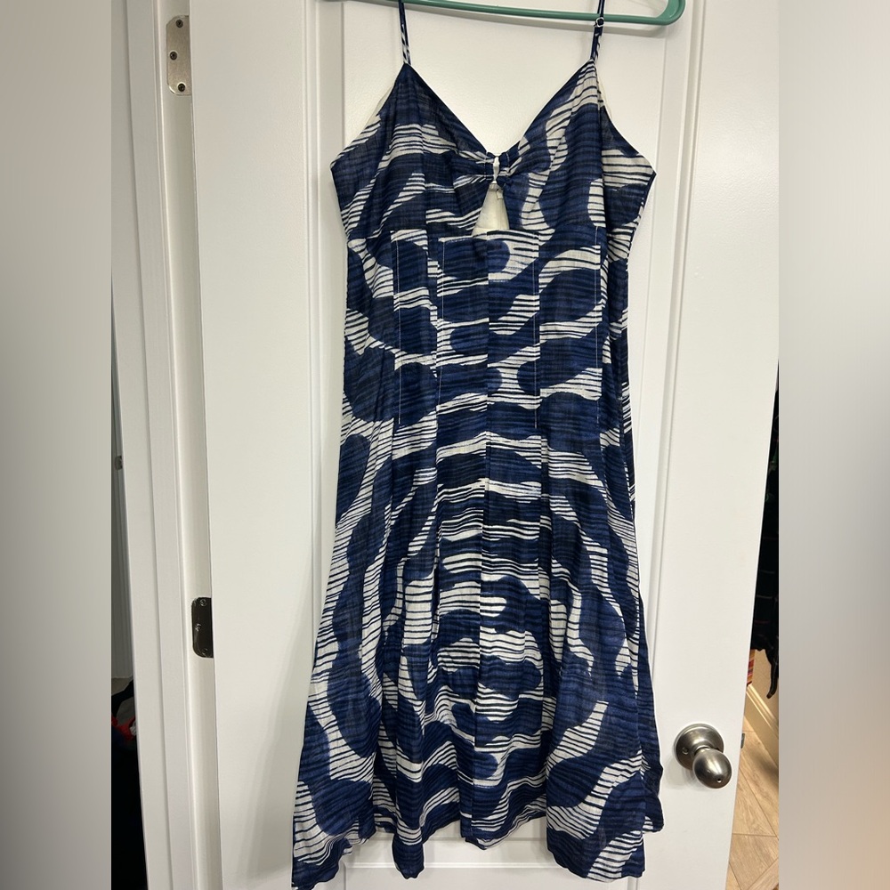 Banana Republic Blue and White Midi Dress